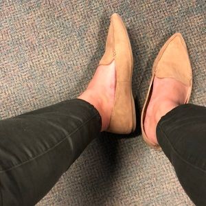 Beige Pointed Flats